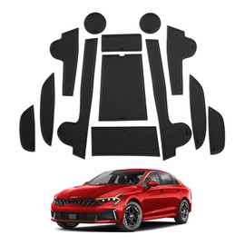 SHAOHAO for 2024 2025 Kia K5 Accessories Center Console Mats 2021-2025 K5 DL3 Console Liners Cup Holder Inserts Mats 2023 2024 2025 K5 (LX/LXS/GT/EX/GT Line) Door Pocket Anti-Slip Gate Slot Pad Black