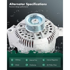 SCITOO High Output Alternator 130Amp Replacement New for Ford for Mustang 1994-2000,for Ford for Thunderbird 1994-1997,for Mercury for Cougar 1994-1997 7771
