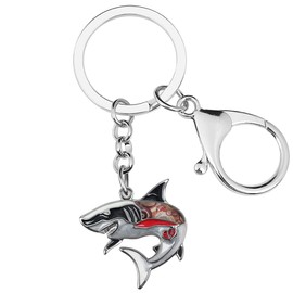 DALANE Enamel Alloy Novelty Shark Keychains Fish Car Purse Key Ring Charms Jewelry Gifts for Women Girls (Black)