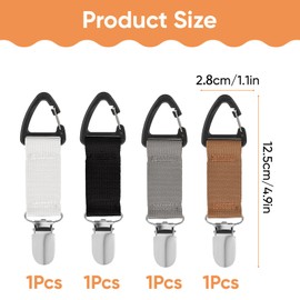 KRENIE Hat Clips for Travel on Bag – 4PCS Hat Clip for Bag Secure Holder – Elastic Hat Holder Clip for Backpack, Purse, Luggage – Hands-Free Hat Clip for Travel Accessories & Outdoor Activities