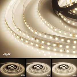 illuburg 24 V LED Strip 5 m Neutral White 4000 K 128 LEDs/M 12 W/M 7200 lm Super Bright SMD 2835 Dimmable LED Strip Light Strip