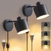 LIGHTESS Plug in Wall Sconces Set of 2 with Switch,