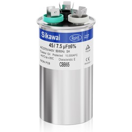 2025 Upgrade CBB65B 45/7.5uF 370/440V A/C Capacitor Round Dual Run Capacitor for Heat Pump, Condenser Fan, Air Conditioner, HVAC by Sikawai