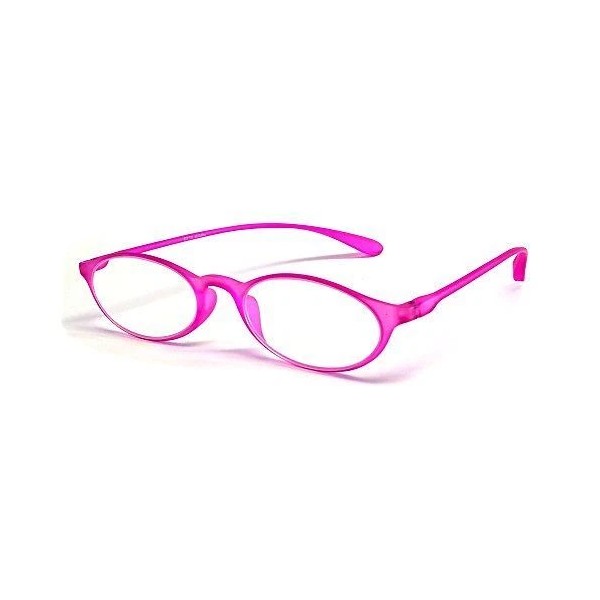 Calabria 719 Oval Lightweight Flexie Reading Glasses in Fuchsia Pink