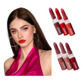 Set De 6 Lapices Labiales Efecto Mate Cobertura Impecable                                                                                             