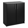 Pemberly Row Black Engineered Wood Base Cabinet with Melamine Countertop