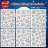 Taspire 190Pcs Glitter Snowflake Window Stickers Silver, Reusable Self Clings