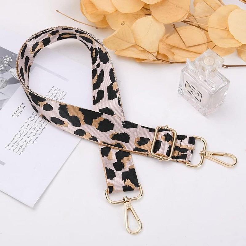 Ieron Leopard Wide Shoulder Strap for Handbags - Adjustable Replacement