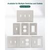 TREEWELL 6-Pack Duplex Outlet Cover Plate, Metal Wall Plates for