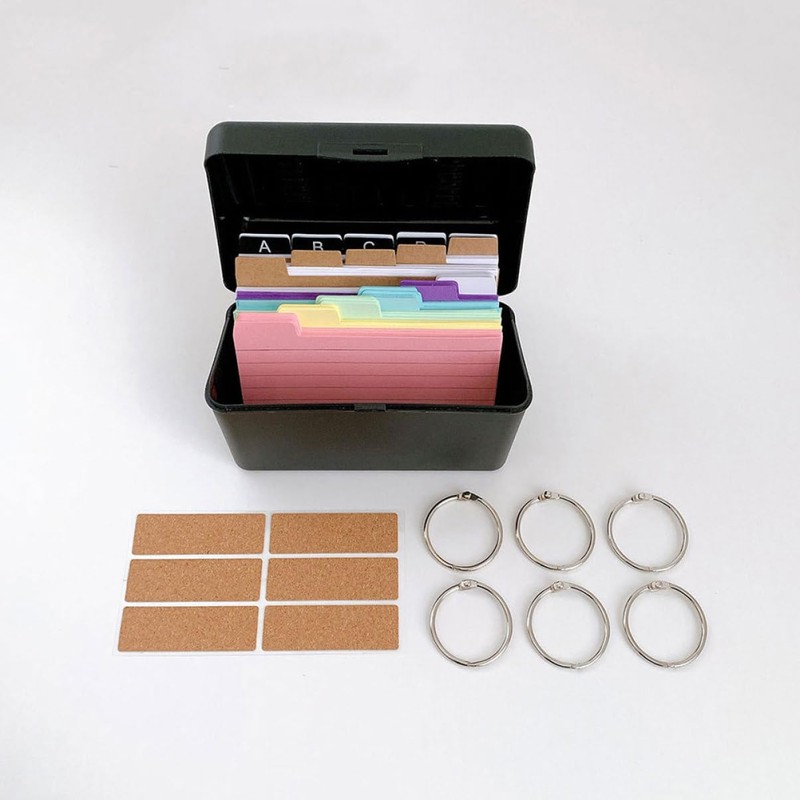 jojofuny Index Card Set Storage Box for Note Organization Flashcards