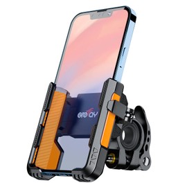 Grefay Bike Phone Holder, Motorcycle Phone Holder 1S Quick Release, 360 Degree Universal Bike Phone Mount for 2.4~3.54" Wide Phone (Orange)