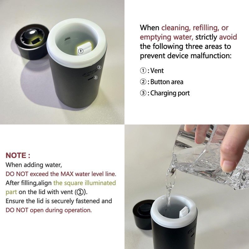 YIXIUTEN Portable Diffuser for Essential Oil,Cordless Cool Mist Aromatherapy Diffuser,Built-in