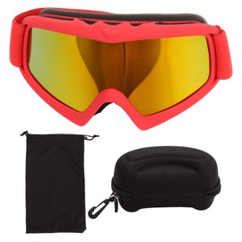 Kids Ski Goggles HD Coating Lens UV Protection Shock Resistance Adjustable Snow Goggles Glasses for Skiing Riding Red