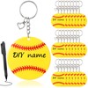 Equsion 24 Pcs Christian Softball DIY Keychains Gift Bulk with