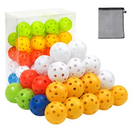 Dondeen 40 Pcs Golf Practice Balls Air Flow Hollow Practice Golf Balls,42mm Plastic Golf Exercise Balls for Swing Practice, Driving Range,Home Outdoor Golf Games Adults Kids (Mixed Color)