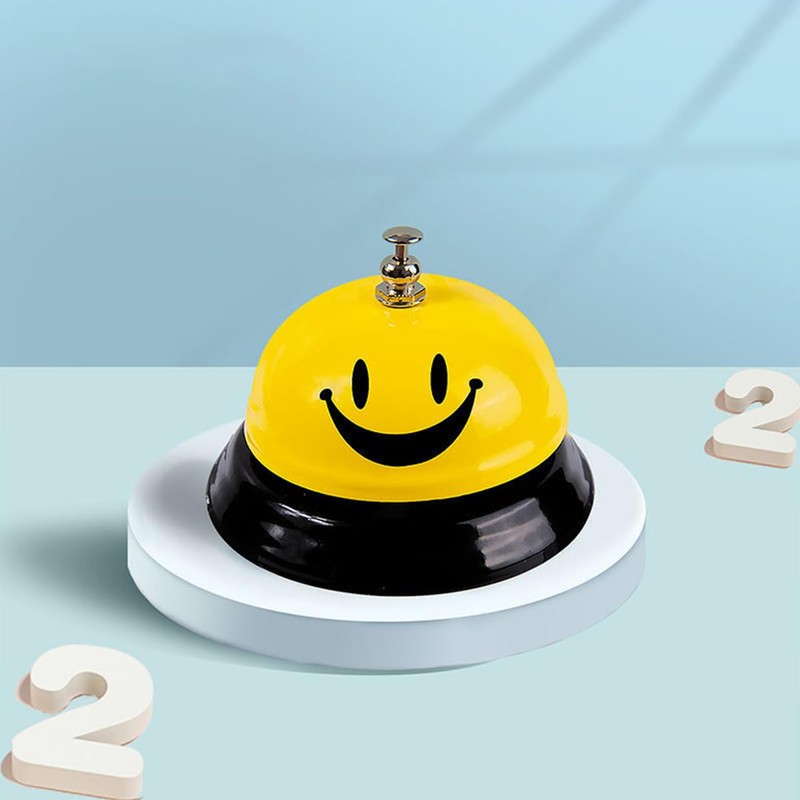POFET Service Bell Reception Bell Smiley Emoji Table Bell for