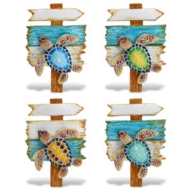 CoTa Global Holzschild, Meeresschildkröte, Kühlschrankmagnete, nautische Magnete aus Kunstharz, Strand-Design, lustige und niedliche Ozean-Magnete für Küche, Kühlschrank, Spind, Heimdekoration,