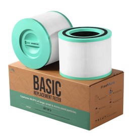 Freshaura Core 300 Air Purifier Replacement Filter, 12 Months Lifespan, 3-in-1 99.99% True HEPA Paper for Levoit Core 300/300S, Efficiency Activated Carbon for Core 300-RF, 2-Pack Green