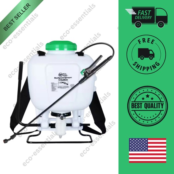 Unbranded 4-Gallon Backpack Sprayer with Padded Shoulder Strap for Pests
