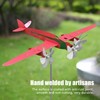 Qcwwy Airplane Windmill Metal 3D Red Rustproof Aircraft Wind Chime