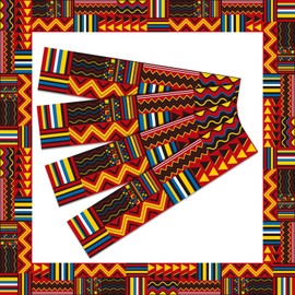 Geyoga 60 Pcs Black History Month Bulletin Board 55ft African Weave Border Colorful Cutouts Bulletin Board Trim Black History Month Themed Decoration Border for School Classroom Chalkboard Office Home