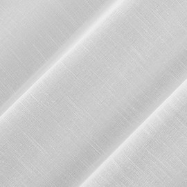 Archaeo Slub Textured Linen Blend 2-Pack Black Hardware Grommet Top Curtains, 52" x 63", White