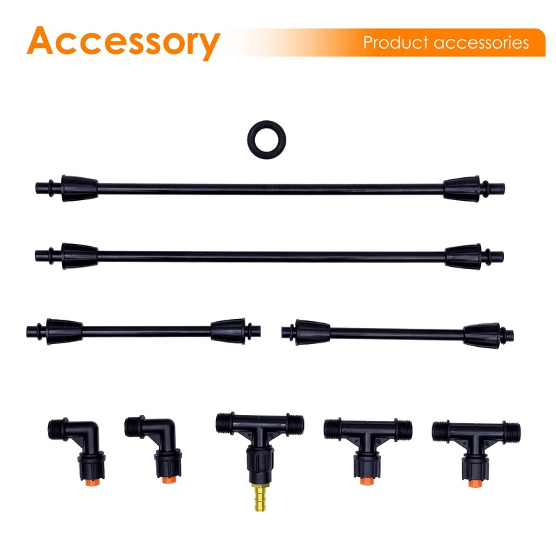 4-Nozzle Poly Boom Wand with 3/8" Brass Fitting – Convertible
