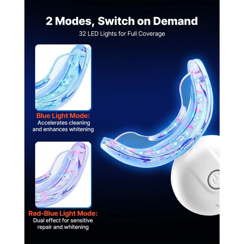 Portable Home Use Teeth Whitening Kit 32 LED Accelerator Lights