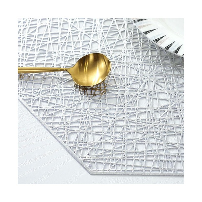 XUNQUCOM Hollowed Out Octagonal Light Luxury Insulated Table mat 6pcs