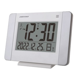 ADESSO NA-530 Digital Clock Radio Clock Date Day Display Dual Stand White