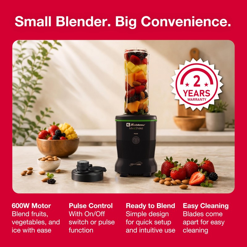 Koblenz MSKM-600 N Mix&Shake Blender, Stainless Steel Blades