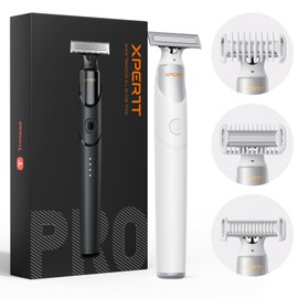 Trimcoo Electric Groin & Body Hair Trimmer - Painless Beard Razor for Men, All-in-One Body Groomer, Waterproof Wet/Dry Men's Ball Shaver with Magnetic Head, USB-C Charging, Easy Claen, White(Lite)