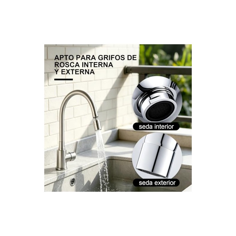 Regadera para Fregadero de Cocina, 2 Modos Extensor de Grifo