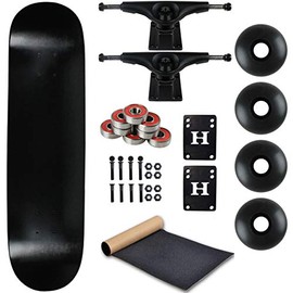 Moose Complete Skateboard Dip Black 8.0" with Black Trucks and Black Wheels