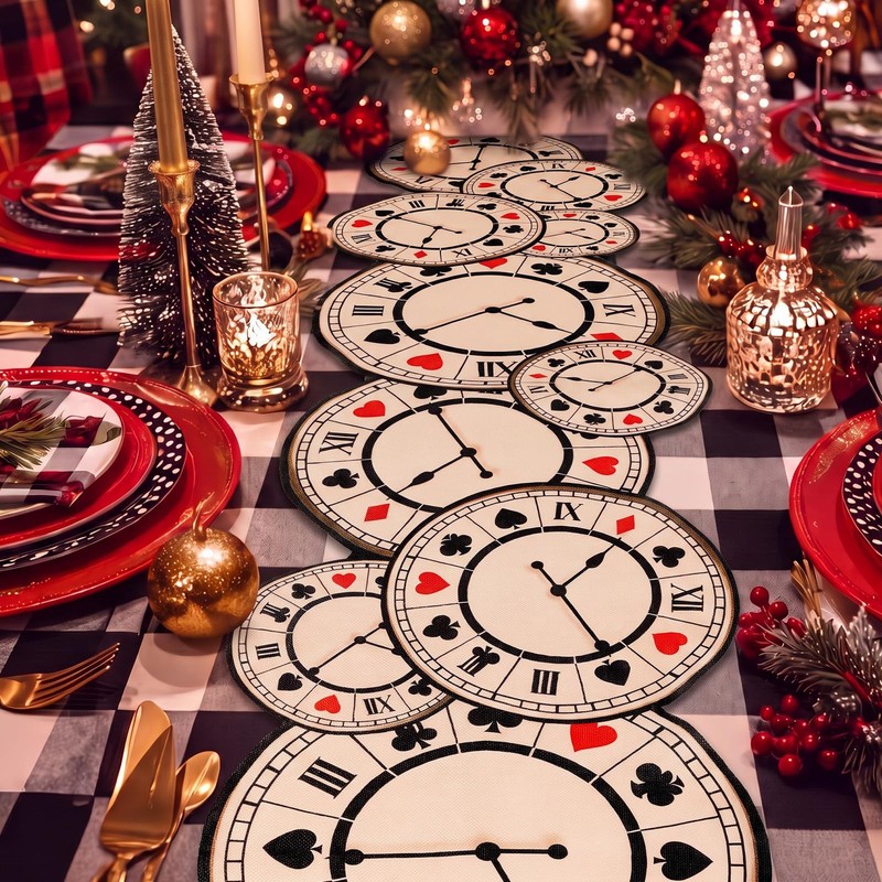 1 Pcs Wonderland Themed Tea Party Decoration, Black and Red