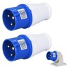 32Amp Socket, 2 Pcs 32Amp Plug Socket, 3 Pin Waterproof