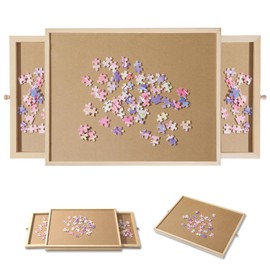Small Puzzle Board 17.1 X 13.4 Inch Puzzle Table - Suitable for Personal Small Jigsaw Puzzles Table with 2 Storage Drawers,Portable Lightweight Jigsaw Puzzle Board(100-300Pcs)
