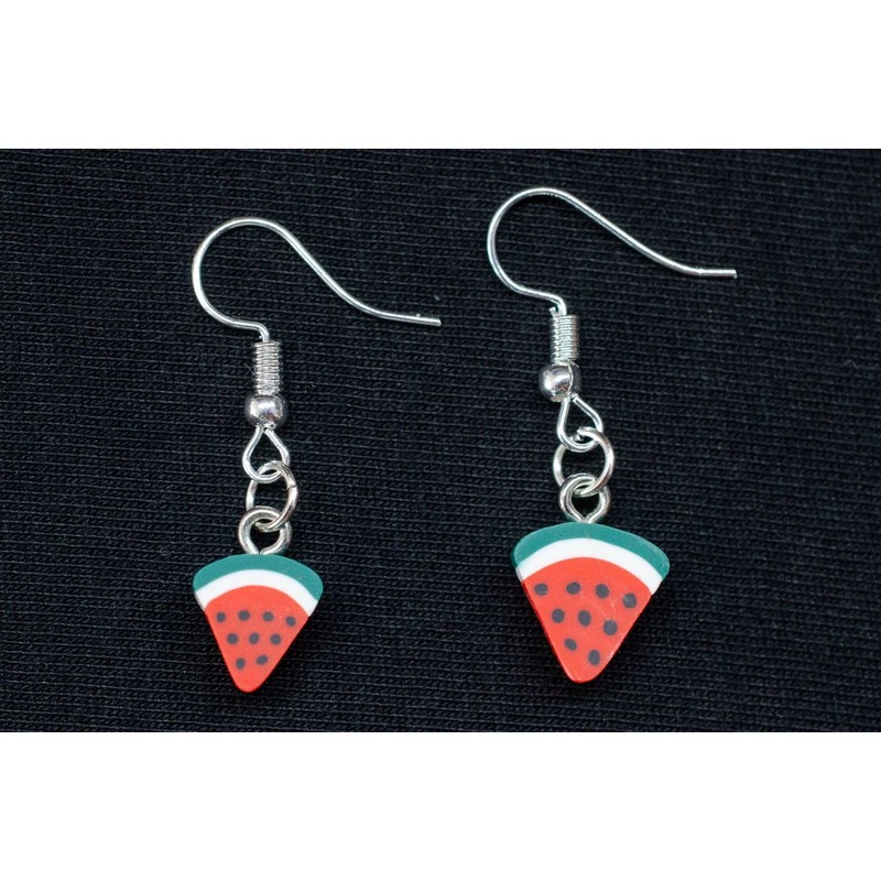 Miniblings Watermelon Earrings Pendant Fruit Fruit Melon Melon Disc –