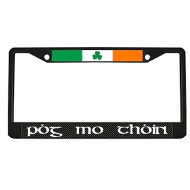 Pog Mo Thoin Irish Ireland License Plate Frame| Car Accessories Auto License Plate Frame Car Tag Holder Cover (Carbon)