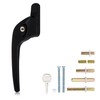 XFORT Cranked Locking Window Handle Installation Kit in Black, Left