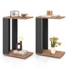 Giantex Rolling C Shaped End Table Set of 2, 2-Tier