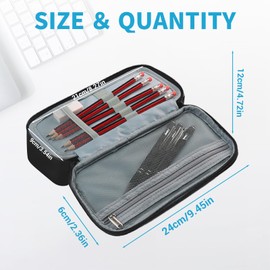 KAHOUI Pencil Case Adult Large 2 Compartments Oxford Fabric Pencil Case Teenagers Portable Pencil Case with Zip Pencil Case for One 20 cm Ruler Pencil Case for School Supplies Office (Black), beige,