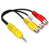 3.5MM to 3 RCA Cable ，Video AV Component Adapter Cable