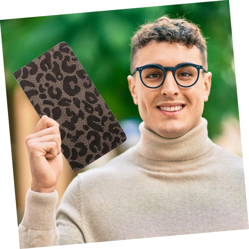 BUGUUYO Leopard Print Car Registration Holder Pu Insurance Card Wallet