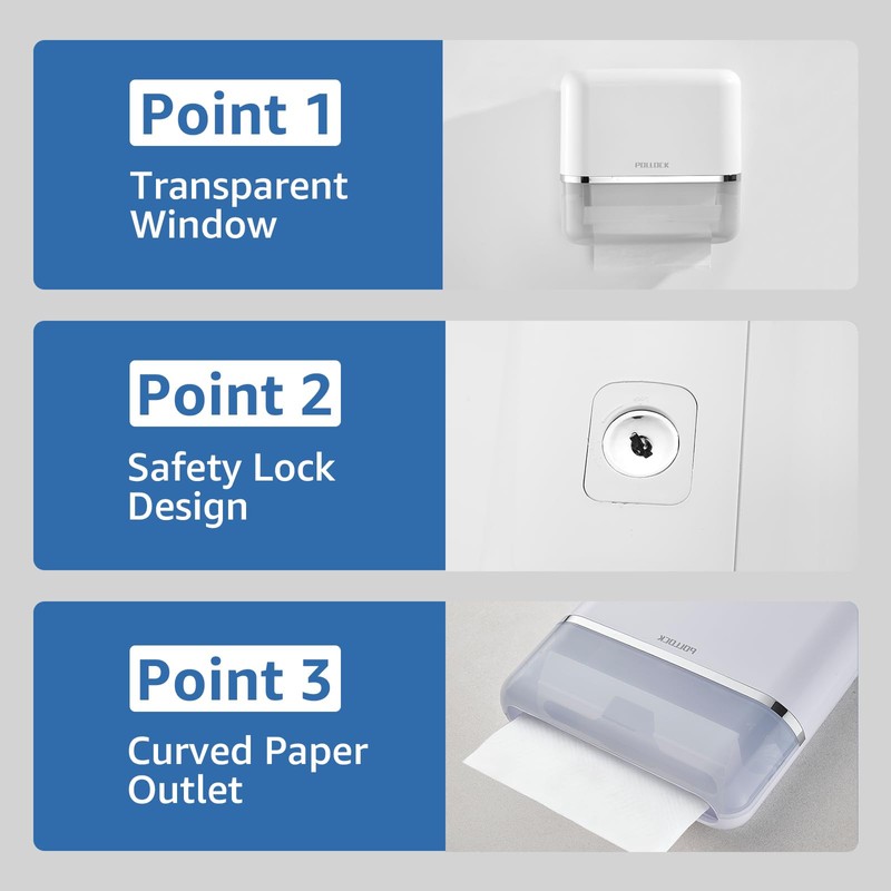 Pollock Commercial Paper Towel Holder Dispenser, Large Capacity
