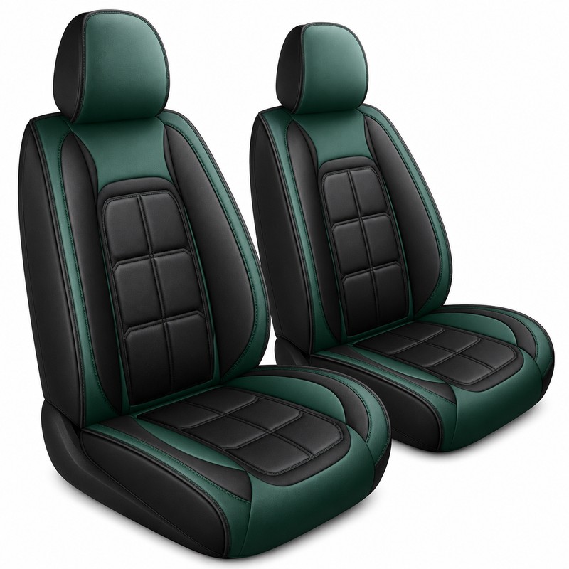 2-Piece Universal Front Car Seat Covers – Full-Cover Artificial Leather
