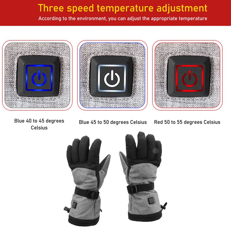 1 Pair Heated Gloves Smart Battery Powered Winter Warm Gloves