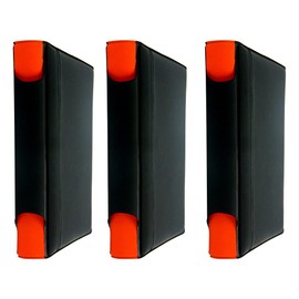 Sweda Small Pocket Notebook with Soft Padded Hardcover, 80 Sheets (160 Pages), Double Ring Spiral Bound, Black/Red - Lot of 3 Portable Notepads for Writing and Note-Taking