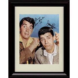 Dean Martin and Jerry Lewis Autograph Promo Print - Close Up - Framed 8x10