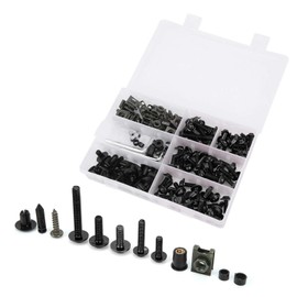 kawasaki zzr1400 fairing bolt kit 198Pcs/Set Windscreen Fairing Screws M5 M6 Bolts Kit Motorcycle Accessory(Black)